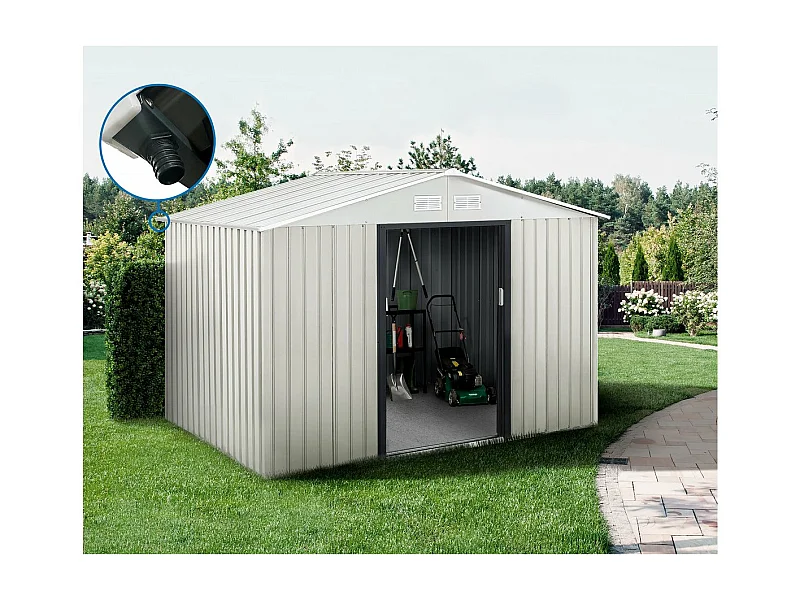 Abri de jardin métal "Nebraska" - 5,29m² avec gouttière