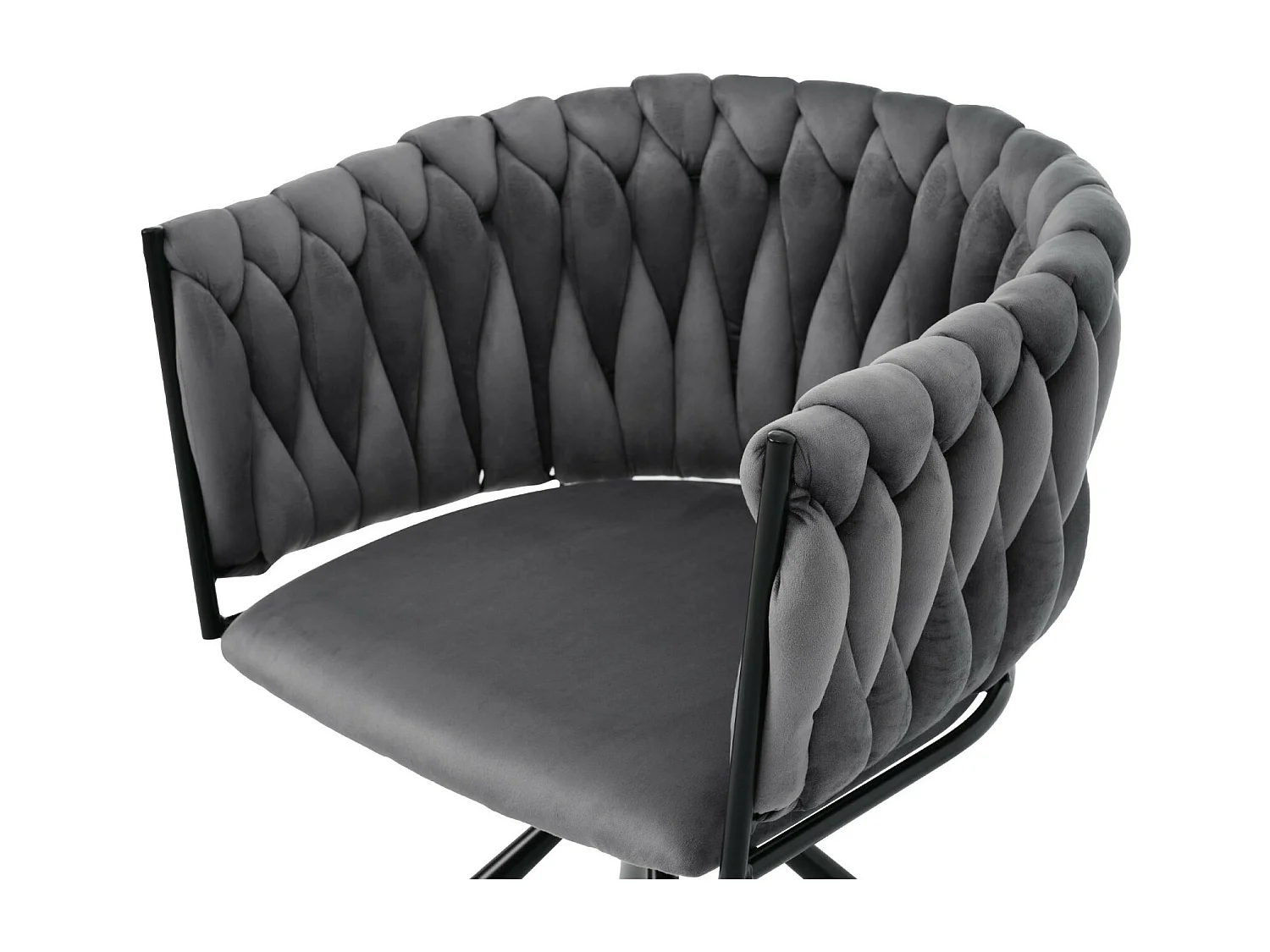 Set di 6 sedie girevoli a 360 °, in velluto e metallo, ergonomico, profondità del sedile da 46 cm, grigio