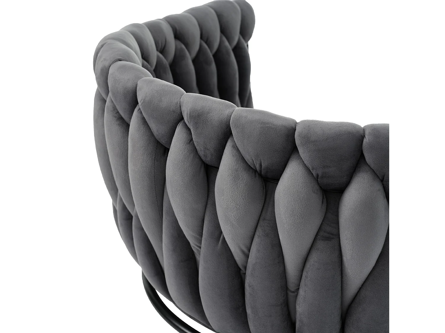 Lot de 6 chaises pivotantes 360°, en velours et métal, ergonomique, 46cm profondeur d'assise, Gris