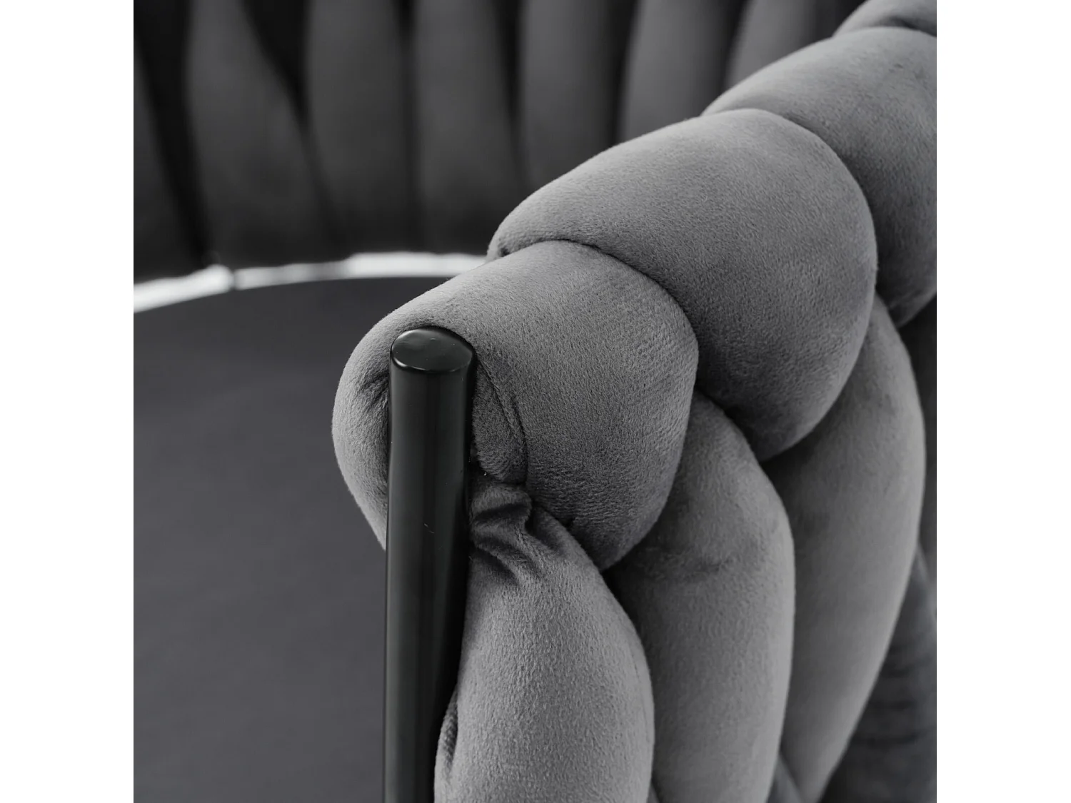 Lot de 6 chaises pivotantes 360°, en velours et métal, ergonomique, 46cm profondeur d'assise, Gris