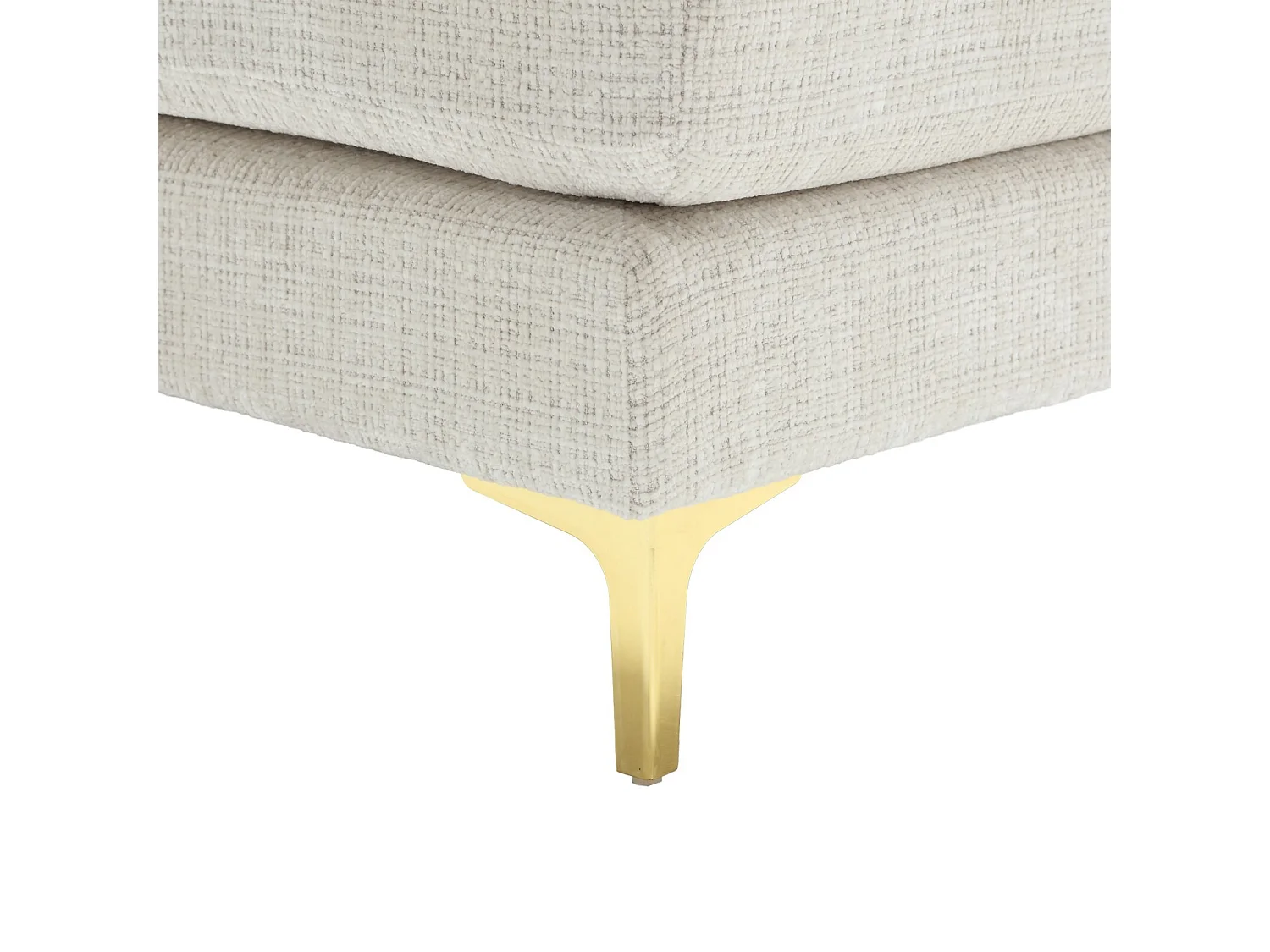 Canapé 4 places d'angle, en tissu chenille, cadre en bois massif, avec oreillers, 272x136x88cm, Beige