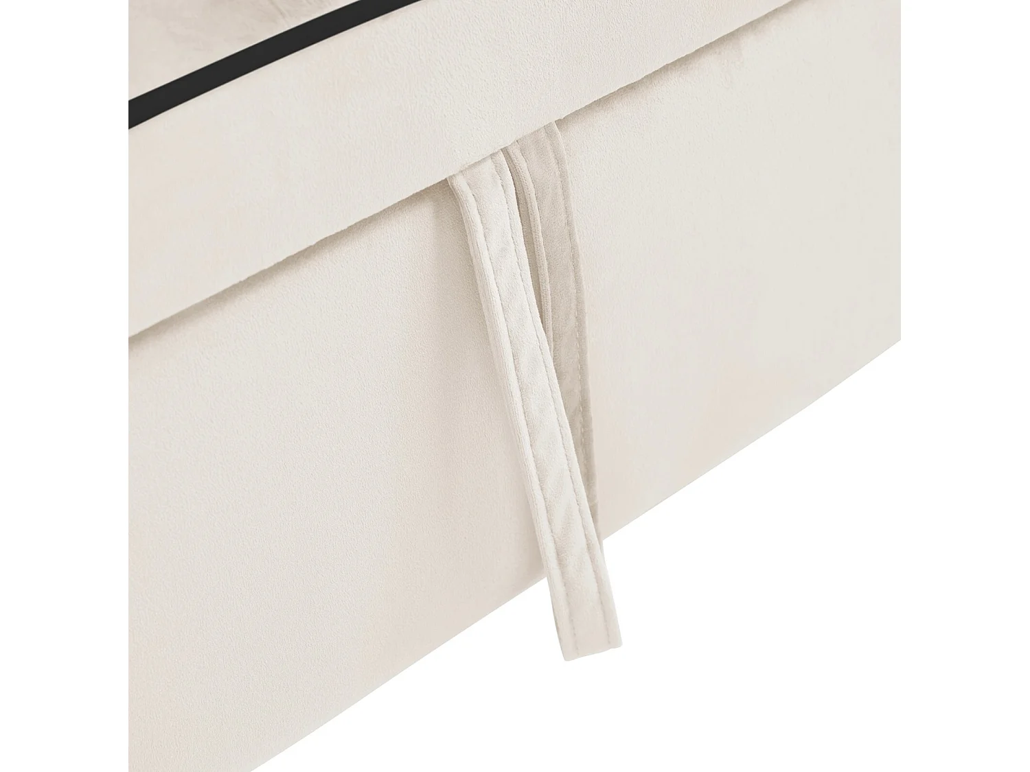 Conversiebank, van fluweel, met bekerhouder en telefoonhouder, 75/167x83x76cm, Beige