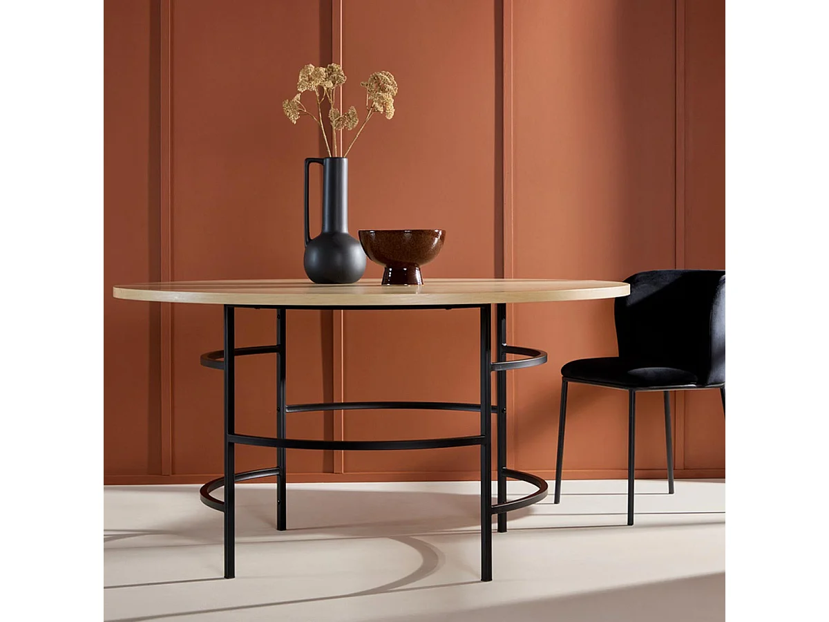 Copenhagen eetkamertafel Ø140cm whitewash.