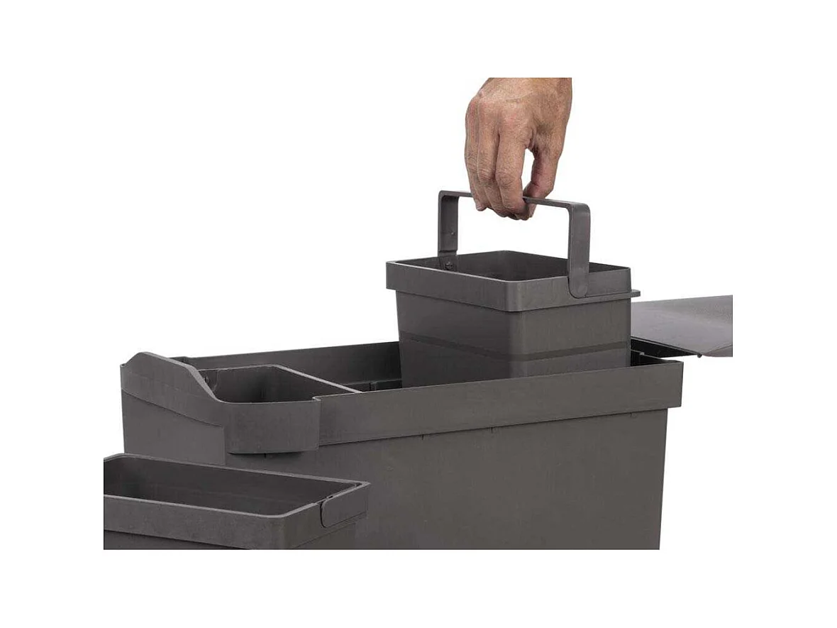 Poubelles de recyclage fixation inférieure et extraction automatique (3 bacs de 10 litres)