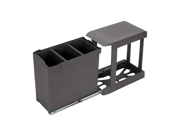 Poubelles de recyclage fixation inférieure et extraction automatique (3 bacs de 10 litres)