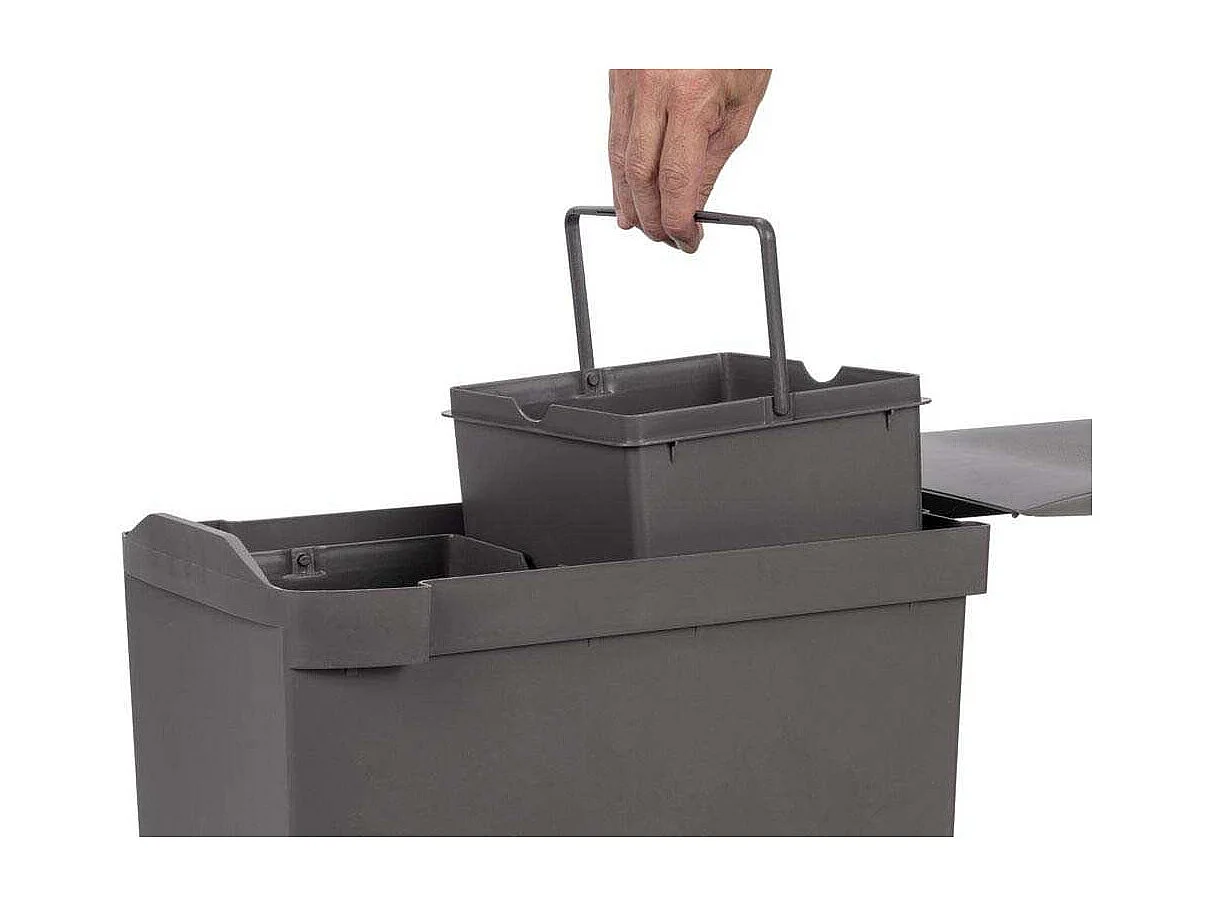 Poubelles de recyclage fixation inférieure et extraction automatique (2 bacs de 14L)