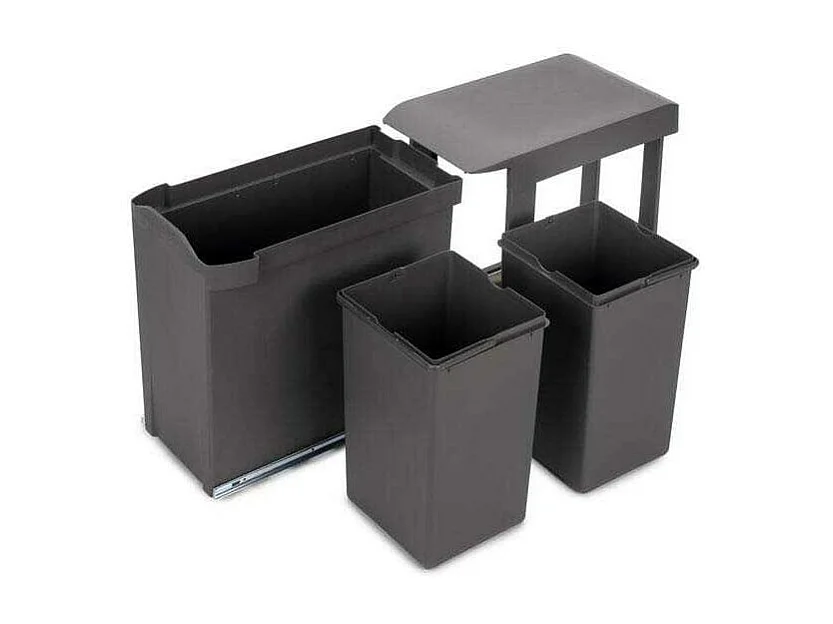 Poubelles de recyclage fixation inférieure et extraction automatique (2 bacs de 14L)