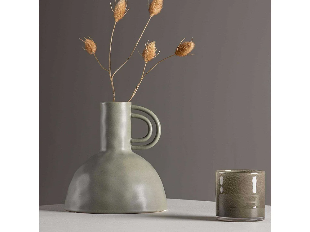 Vase Design en Céramique "Vivi" 25cm Gris Foncé