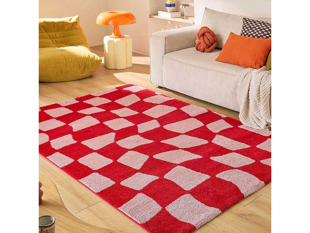 Tapis intérieur à poils longs Swing 383 rouge 80 x 140 cm
