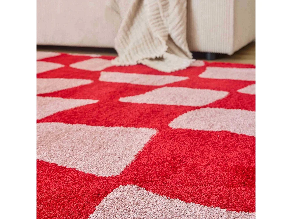 Tapis intérieur à poils longs Swing 383 rouge 80 x 140 cm
