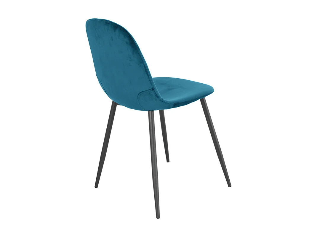 Lot de 2 chaises en velours bleu canard avec pieds métal noir – BIBA 2