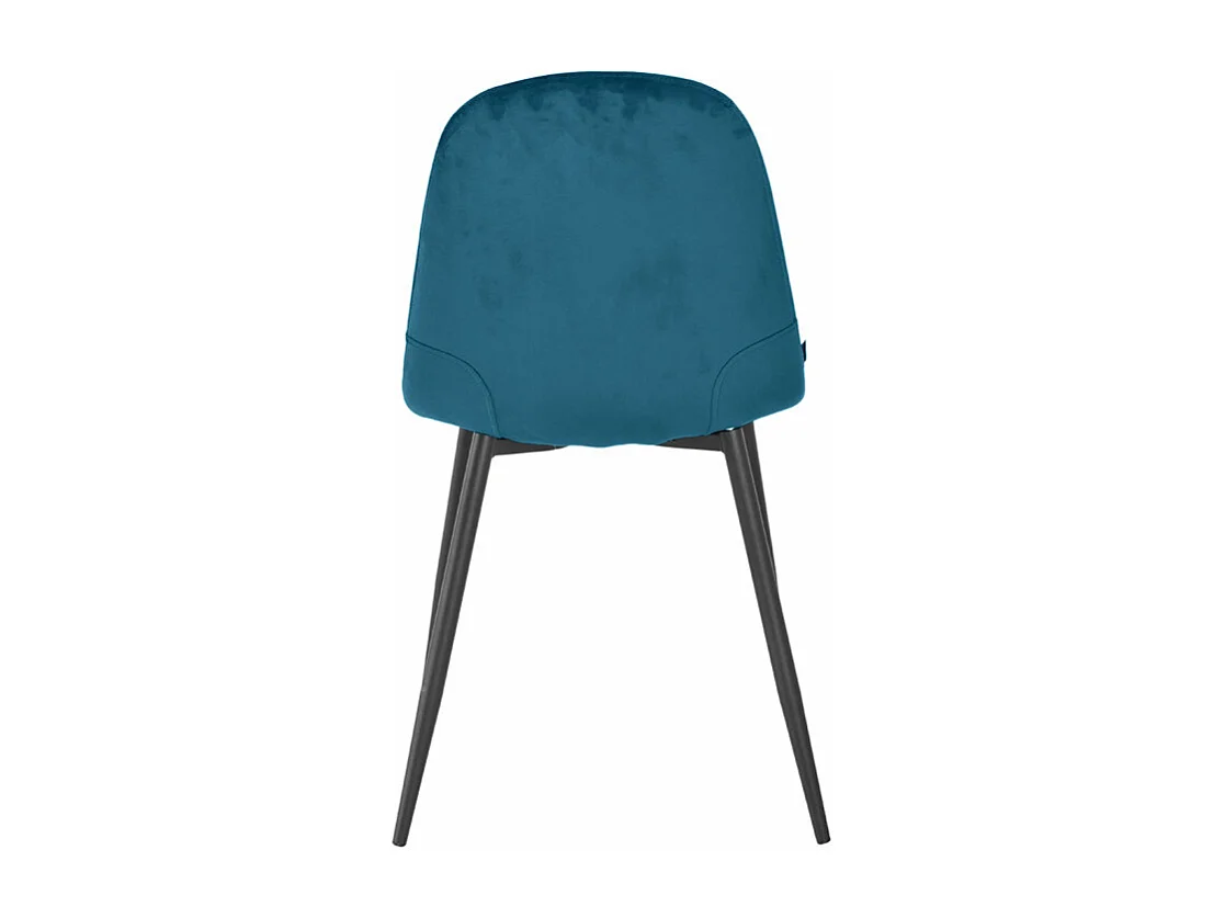Lot de 2 chaises en velours bleu canard avec pieds métal noir – BIBA 2