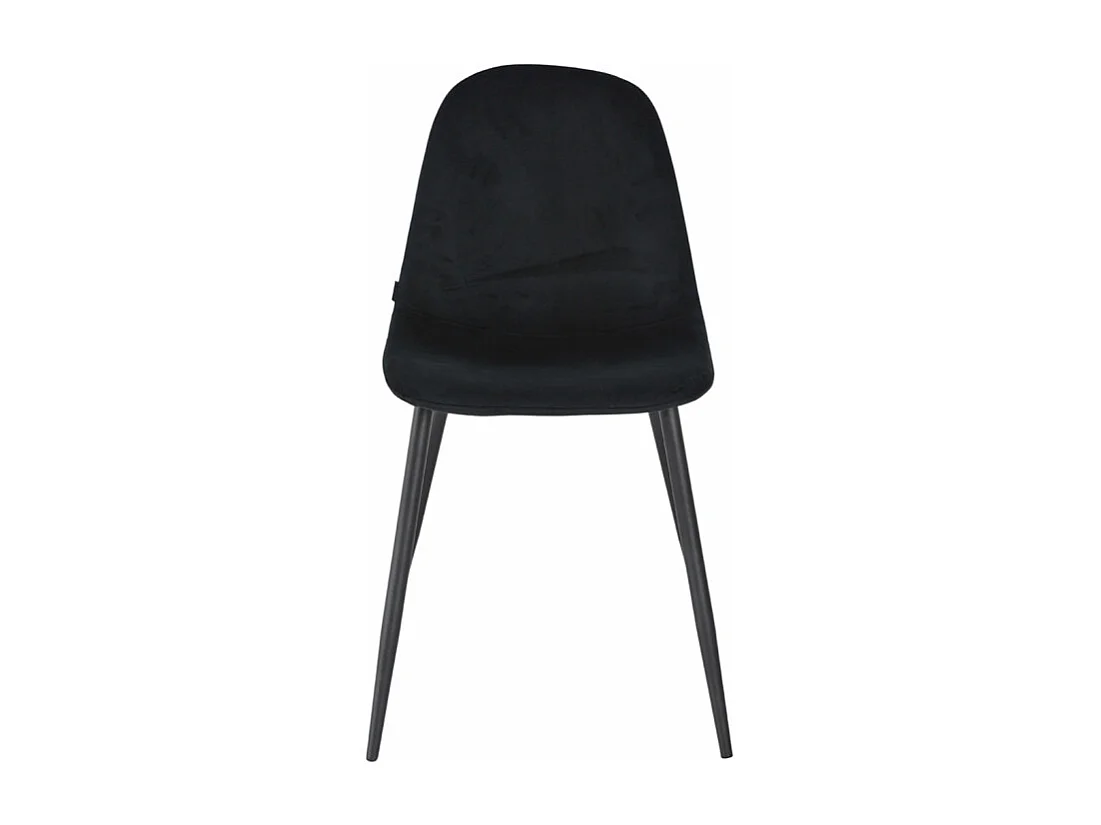 Lot de 2 chaises en tissu velours noir avec pieds métal noir – BIBA 2