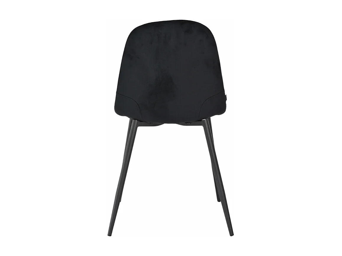 Lot de 2 chaises en tissu velours noir avec pieds métal noir – BIBA 2