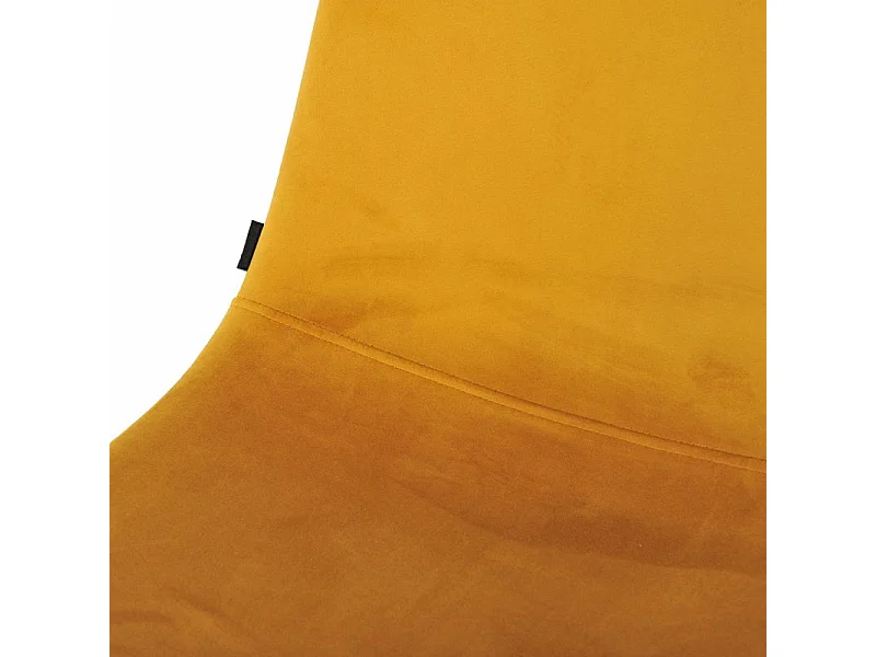 Lot de 4 chaises en tissu velours jaune avec pieds métal noir – BIBA 2