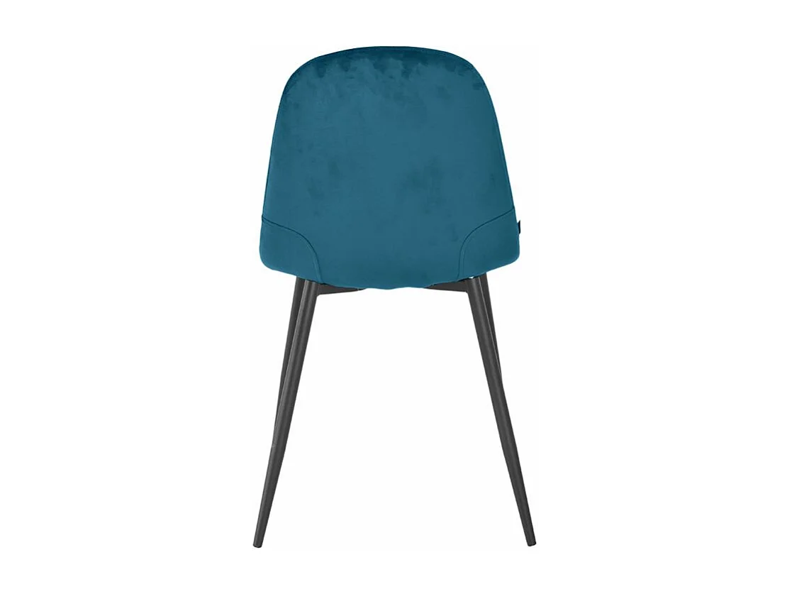 Lot de 4 chaises en velours bleu canard avec pieds métal noir – BIBA 2