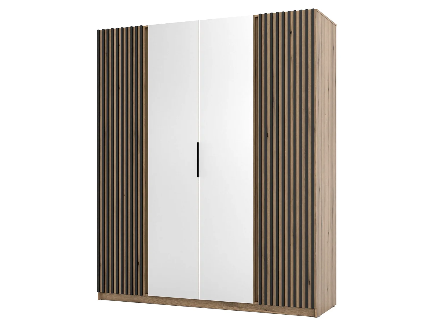 4-deurs kledingkast met binnenspiegel - 200 cm - eiken evoke - KAJA