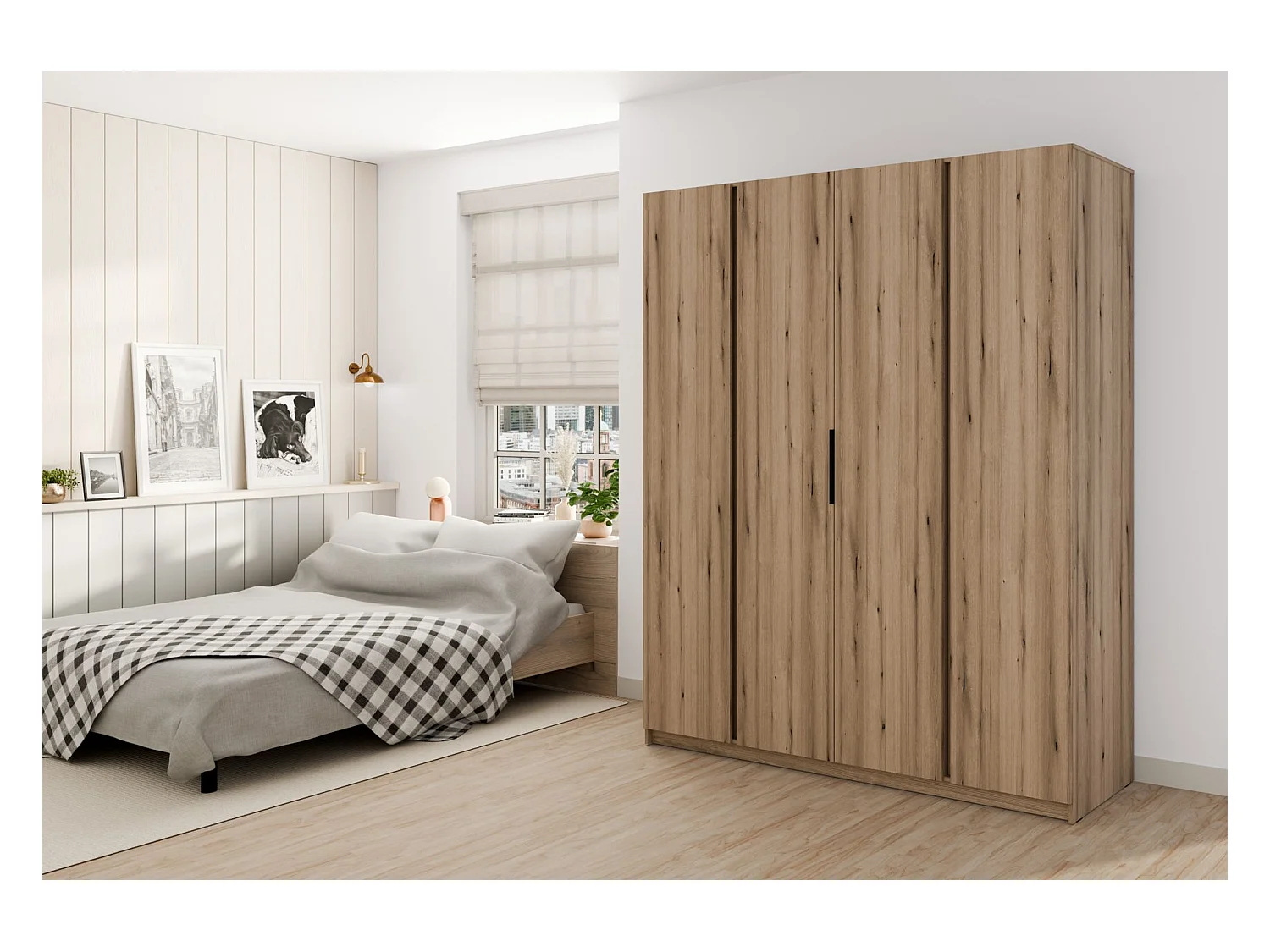 Kleiderschrank - 200 cm - Eiche - KAJA