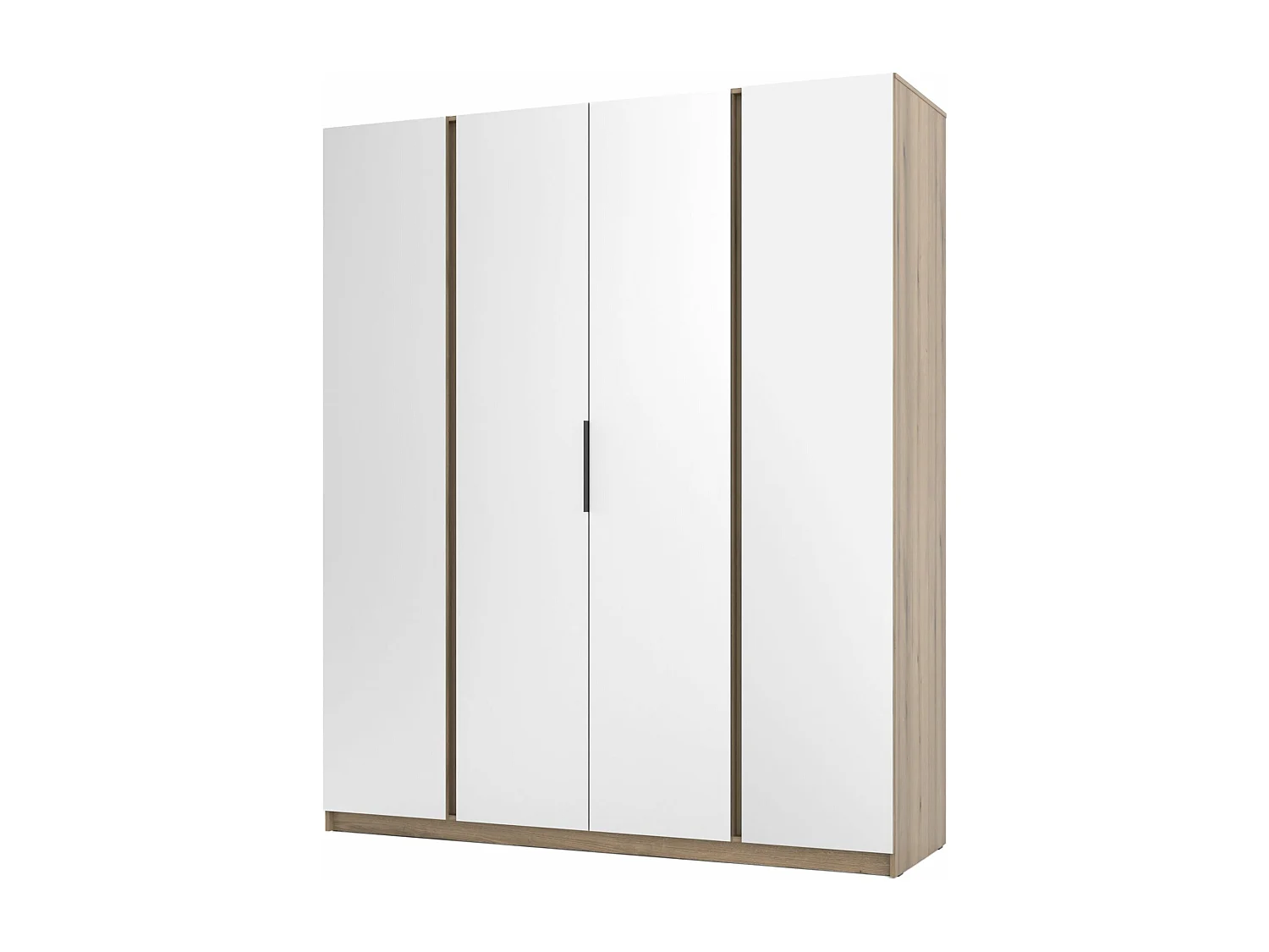 Armoire 4 portes avec miroirs - 200 cm -chêne evoke - KAJA