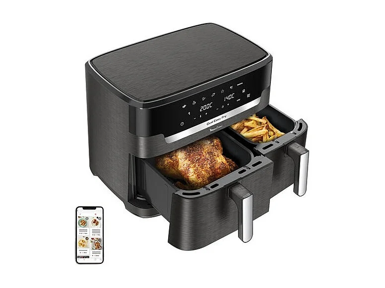 Frytownica na Gorące Powietrze 11L Moulinex Easy Fry XXL - Bez Oleju, 7 Programów, Podwójna Szuflada, Technologia Extra Crisp