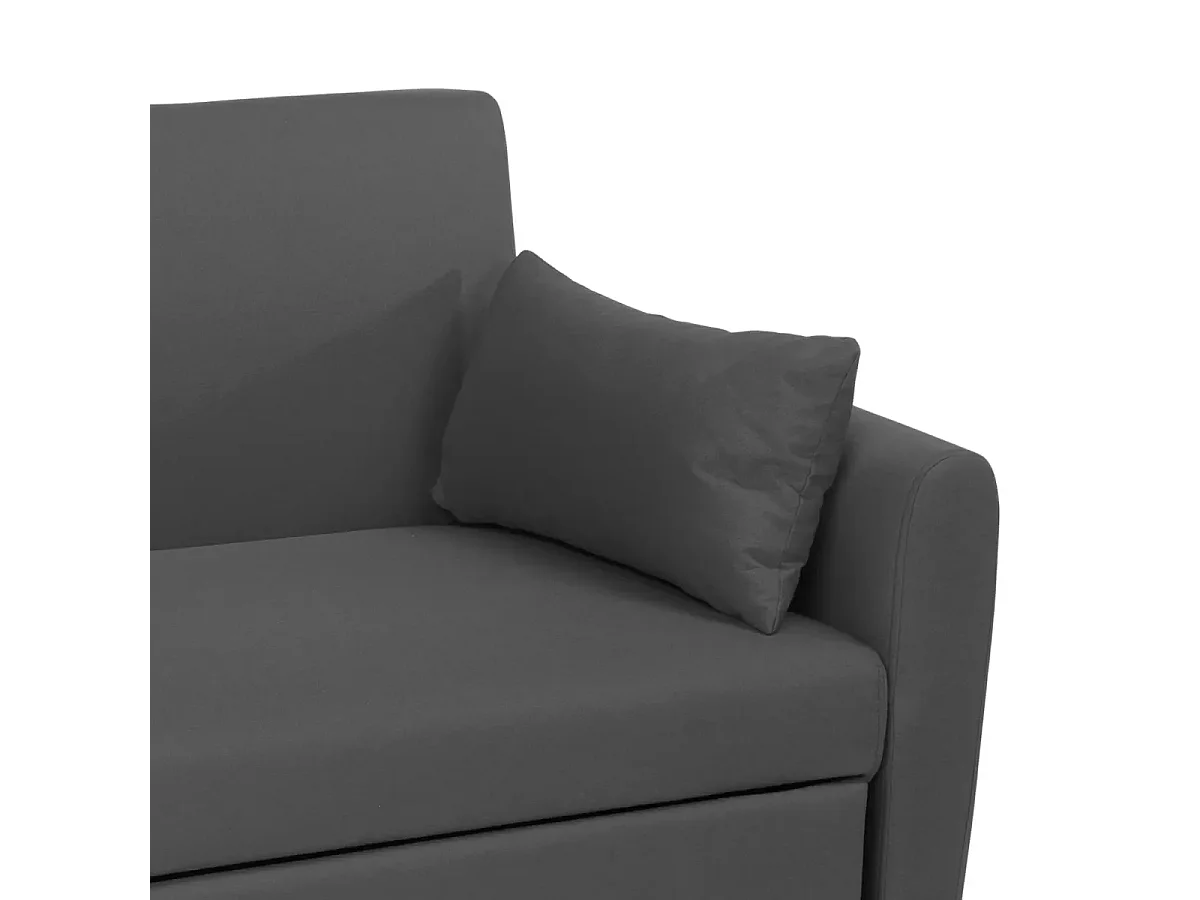 Porto Rico Ausziehbares 2-Sitzer-Schlafsofa, modernes Design aus Stoff - Dunkel Grau