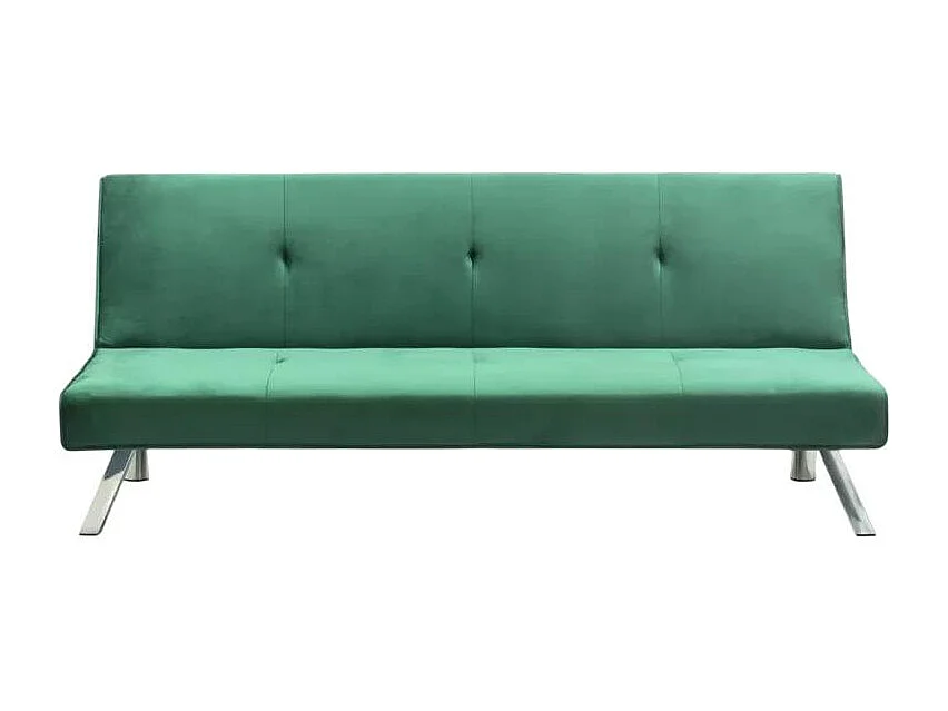 Sofá cama 2 plazas clic clac diseño abatible tejido terciopelo Probatus - Verde oscuro