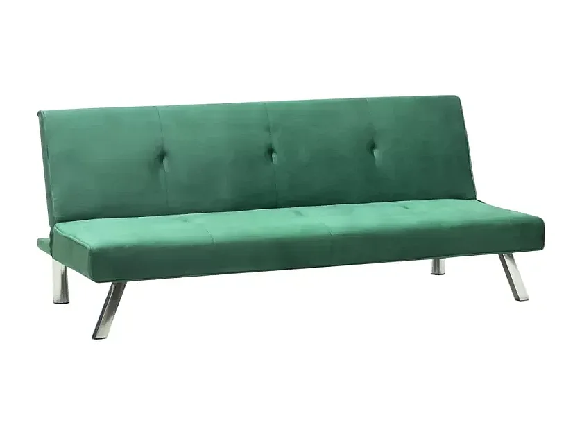 Sofá cama 2 plazas clic clac diseño abatible tejido terciopelo Probatus - Verde oscuro