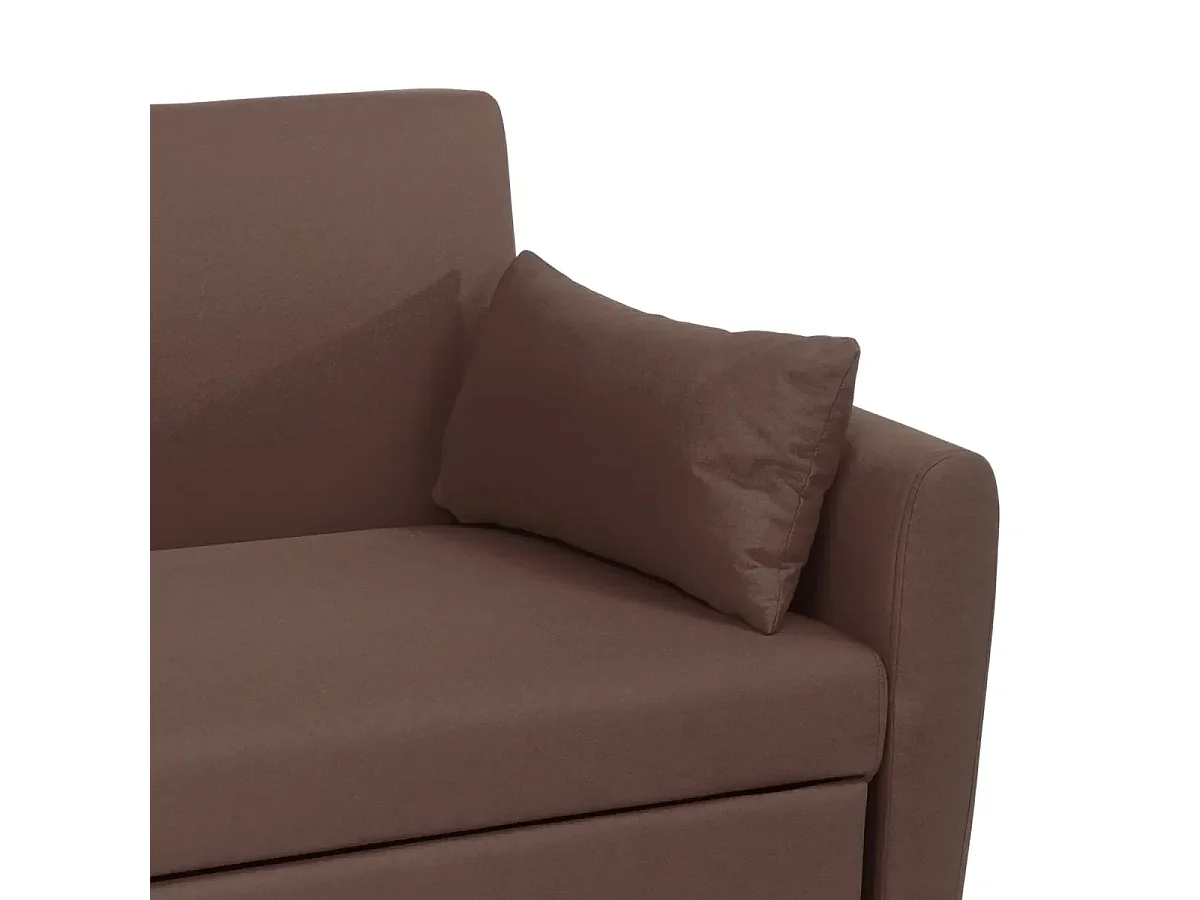 Porto Rico Ausziehbares 2-Sitzer-Schlafsofa, modernes Design aus Stoff - Braun