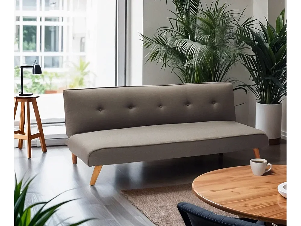 Schlafsofa 2-Sitzer aus Stoff für Wohnzimmer Design Larimar - Grau