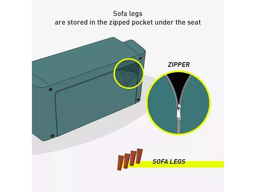 Sofá cama 2 plazas diseño moderno de terciopelo click clac patas doradas Padded - Verde oscuro