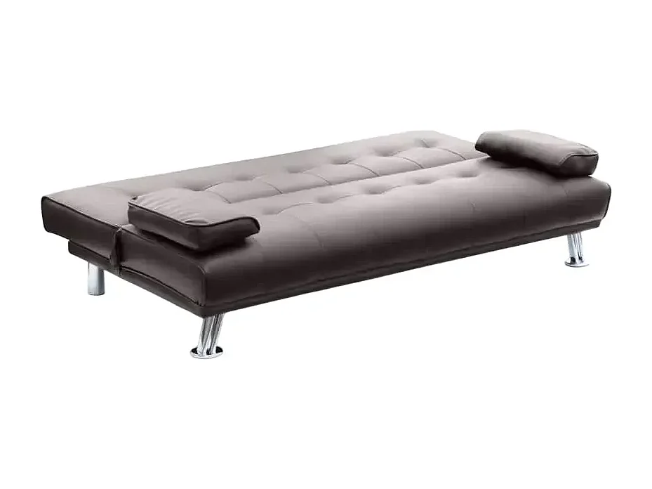 Canapé 2 places transformable en similicuir avec accoudoirs Kapok