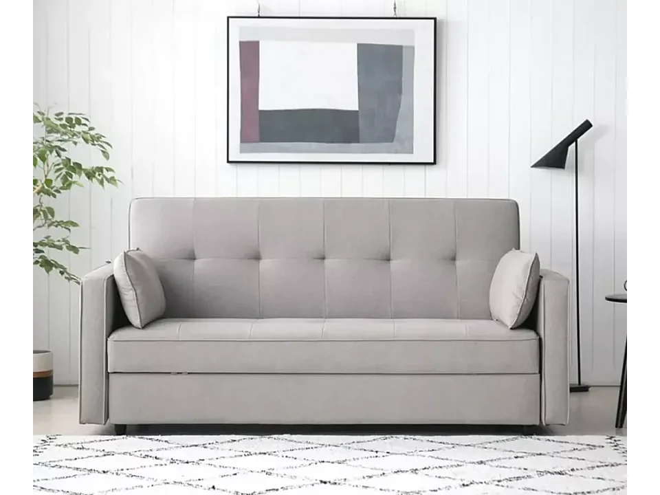 Canapé 2 places clic-clac en tissu avec coffre 185 x 90 Roverella