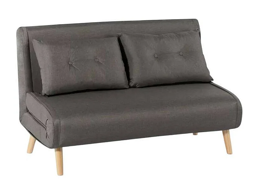 Divano letto 2 posti stile scandinavo in tessuto Noce