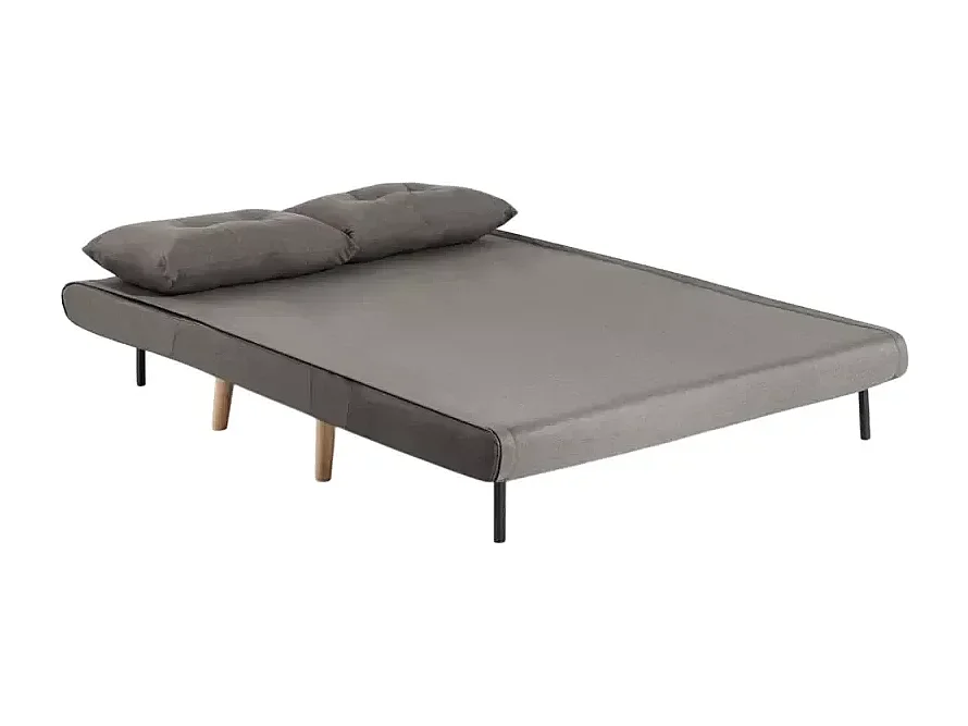 Divano letto 2 posti stile scandinavo in tessuto Noce