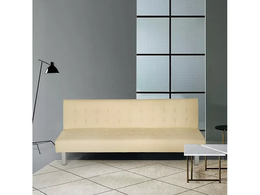 Divano a 2 posti convertibile clic-clac reclinabile similpelle Mango