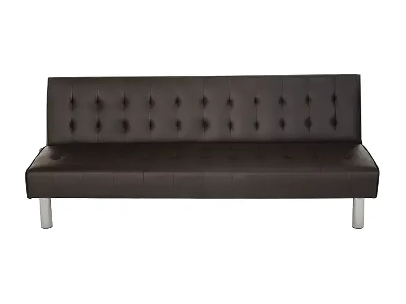 Elly modernes design leder kunstleder 2 sitzer clic clac sofa bett - Braun