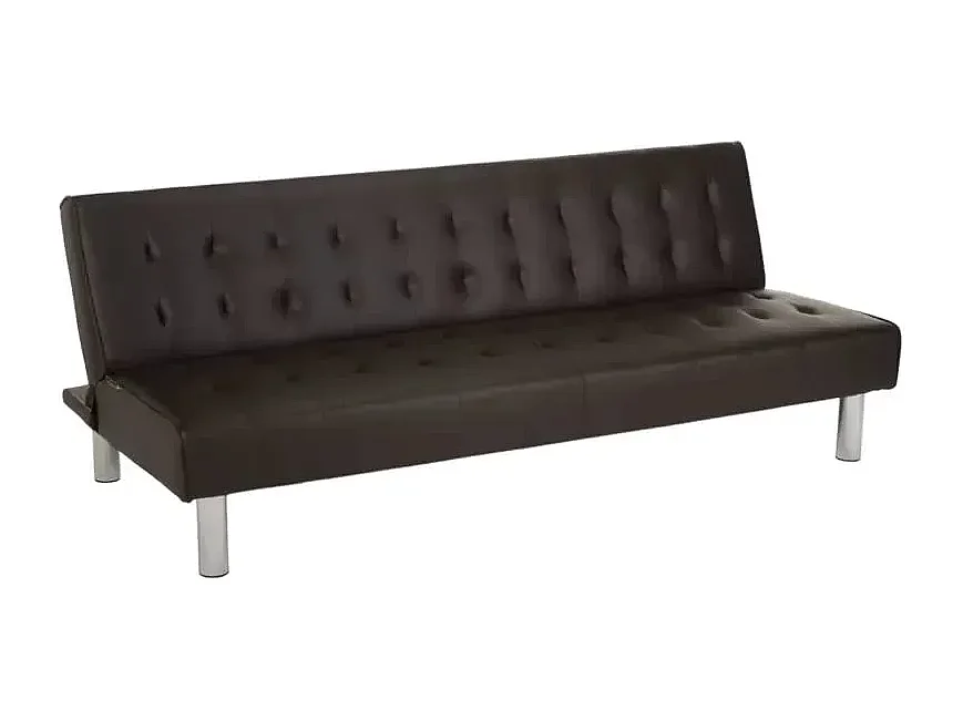 Elly modernes design leder kunstleder 2 sitzer clic clac sofa bett - Braun