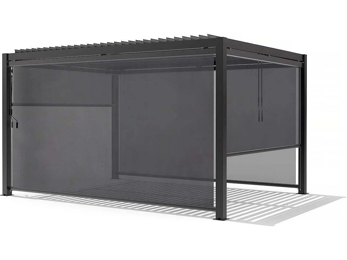 Store pergola bioclimatique - 277 x 208 cm - Gris anthracite