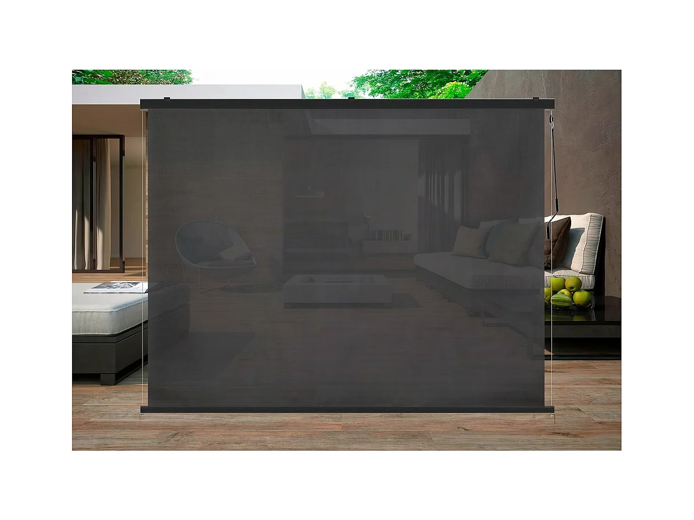 Estor enrollable para pérgola - 370 x 204 cm - Antracita