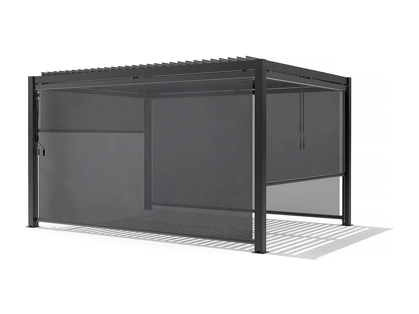 Store pergola bioclimatique - 367 x 208 cm - Gris anthracite
