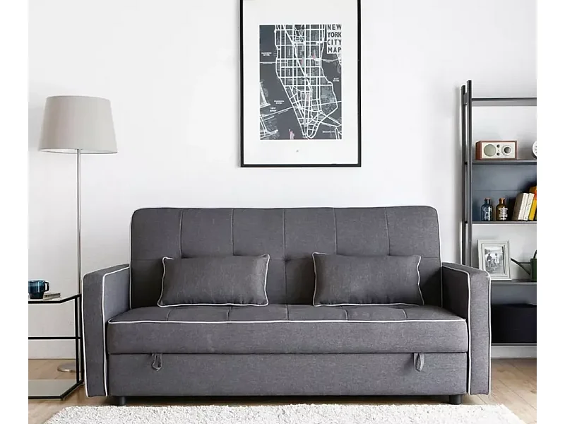 Divano letto 2 posti clic-clac tessuto contenitore 185 x 90 Roverella