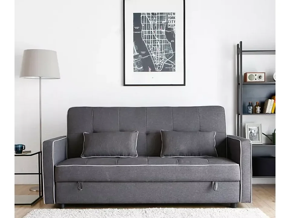 Divano letto 2 posti clic-clac tessuto contenitore 185 x 90 Roverella