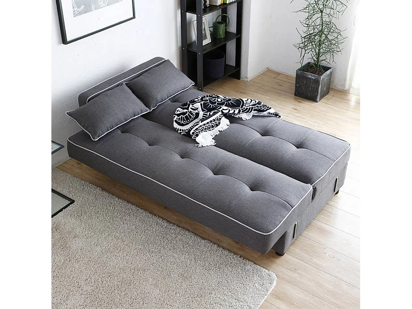 Divano letto 2 posti clic-clac tessuto contenitore 185 x 90 Roverella