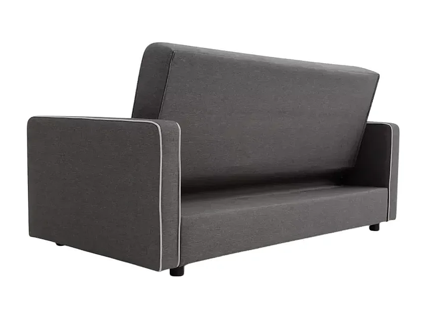 Klassisches 2-sitziges Stoffsofa mit Staukasten Zalto - Dunkel Grau