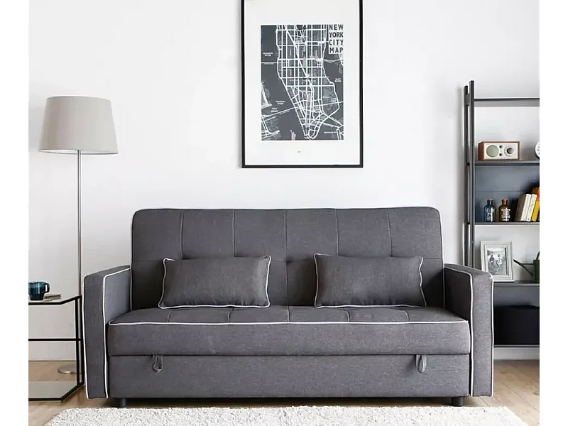 Divano letto 2 posti clic-clac tessuto contenitore 185 x 90 Roverella