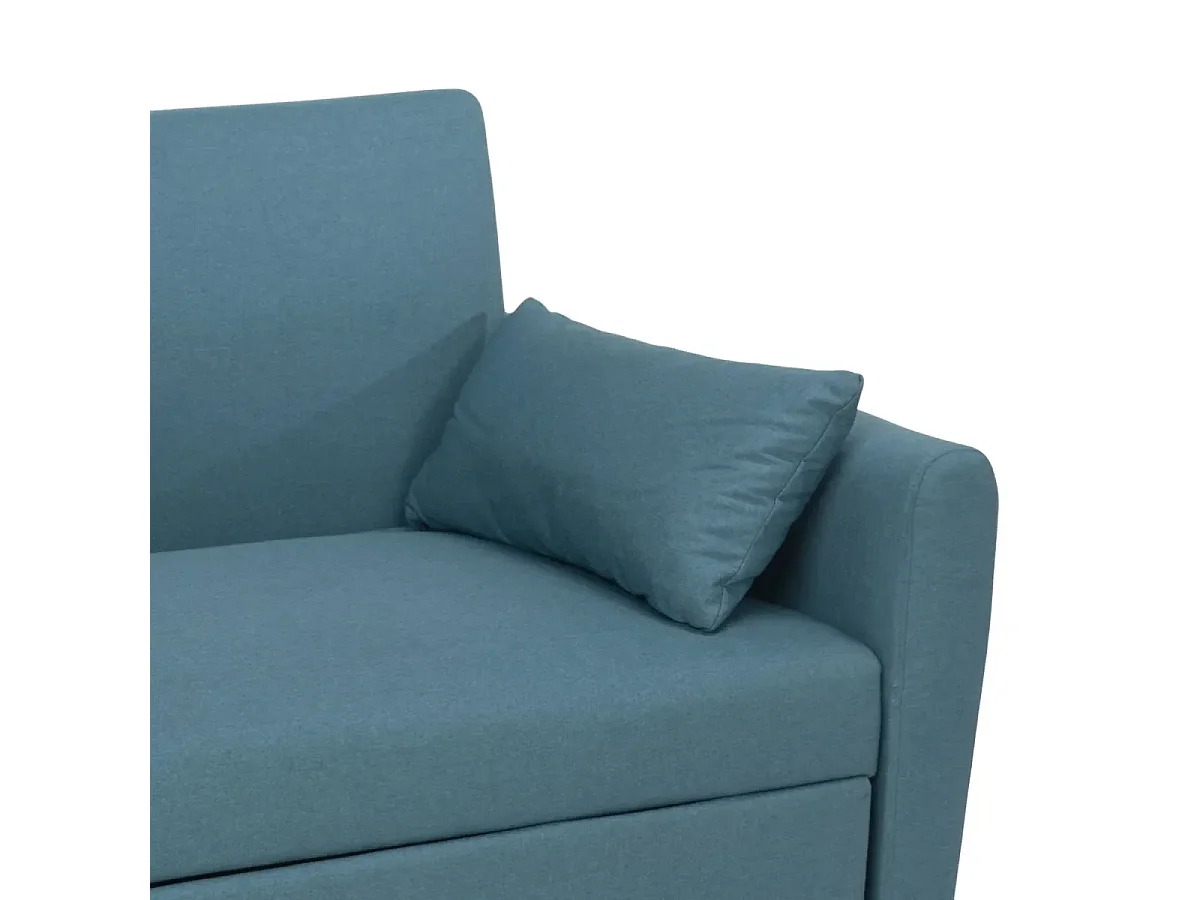 Porto Rico Ausziehbares 2-Sitzer-Schlafsofa, modernes Design aus Stoff - Blau