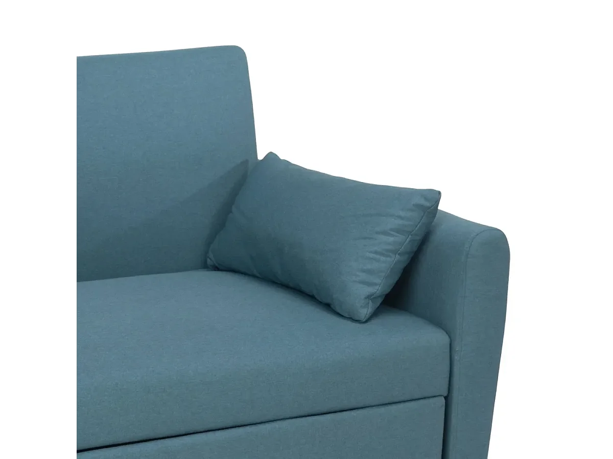 Porto Rico Ausziehbares 2-Sitzer-Schlafsofa, modernes Design aus Stoff - Blau