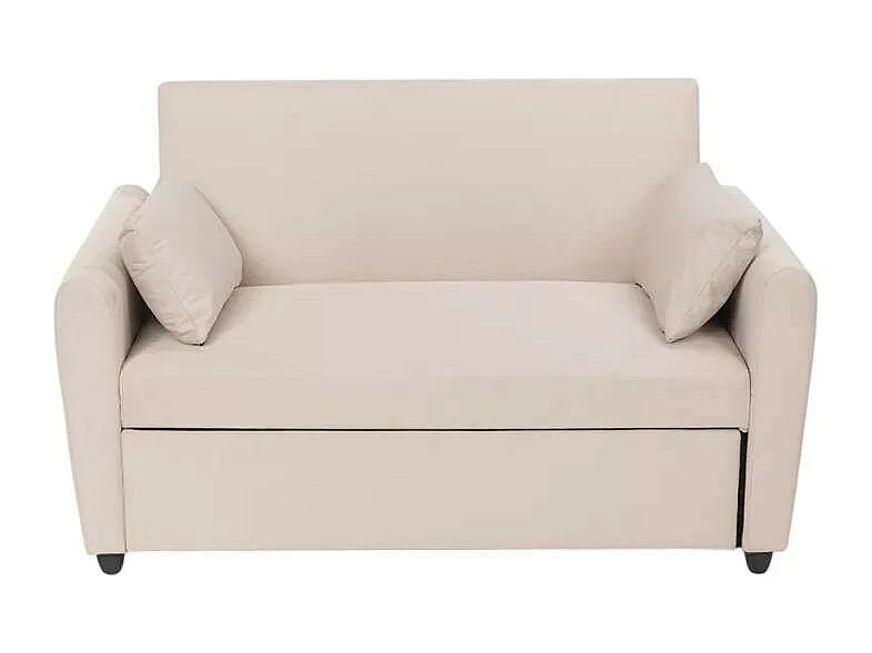 Porto Rico Ausziehbares 2-Sitzer-Schlafsofa, modernes Design aus Stoff - Beige
