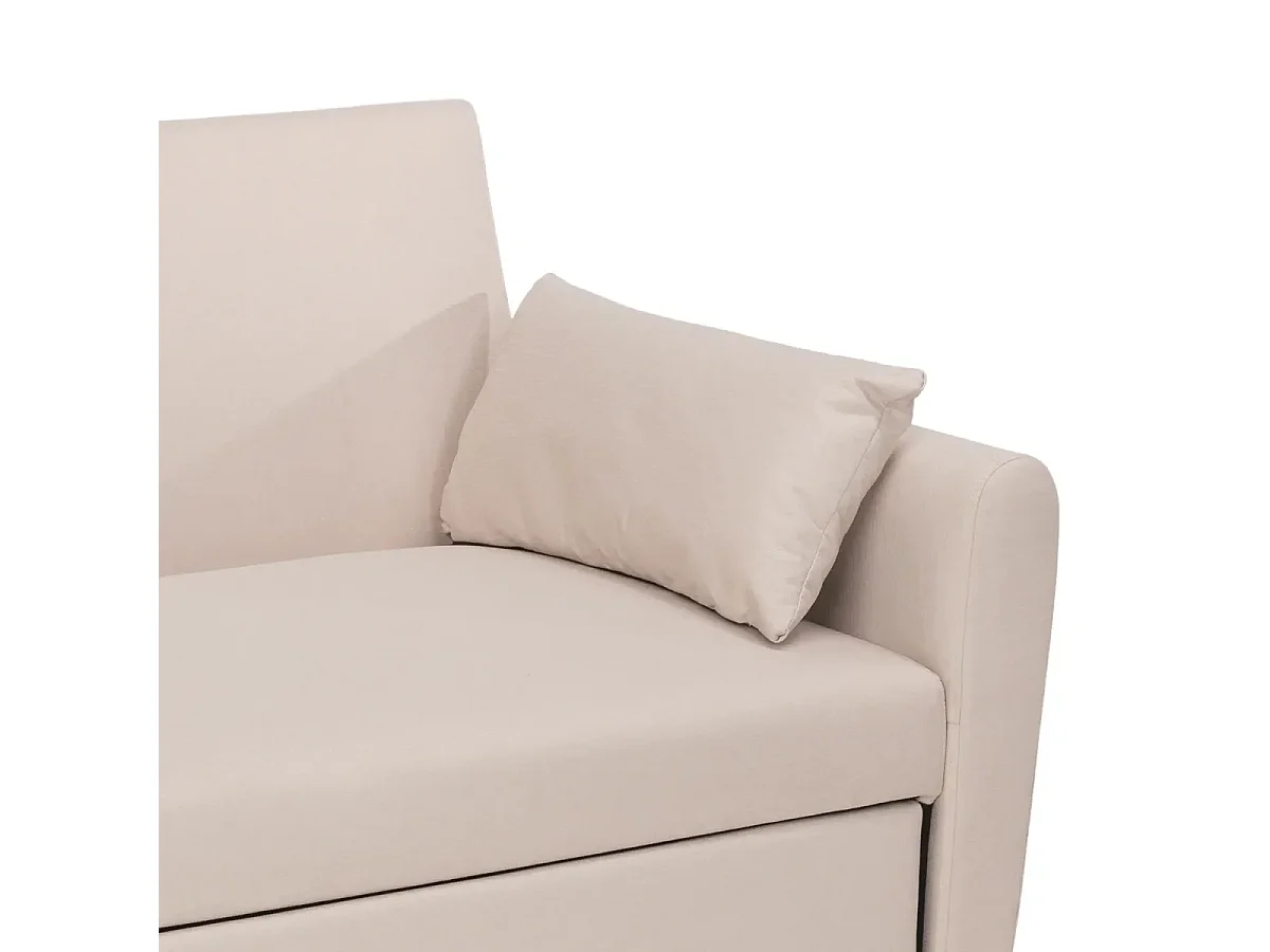 Porto Rico Ausziehbares 2-Sitzer-Schlafsofa, modernes Design aus Stoff - Beige