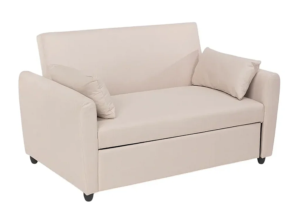 Porto Rico Ausziehbares 2-Sitzer-Schlafsofa, modernes Design aus Stoff - Beige